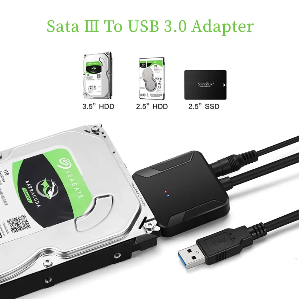 Sata To USB 3.0 Adapter USB SATA Cable UP To 6 Gbps Support 2.5 3.5 Inch External SSD HDD 22 Pin SATA3 Hard Drive Cable