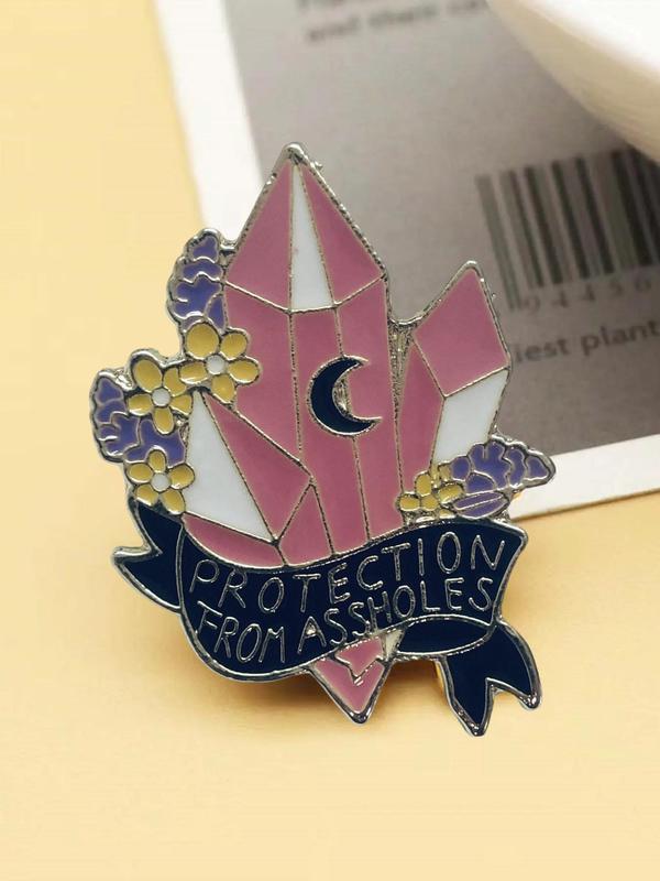 Summer 2024 New Trendy Letter & Moon Design Pin Brooch, Cute Flower Design Funny Y2k Brooch for Women & Men, Fashion Kawaii Japanese Accessories for Daily Wear As Gift for Friends 4