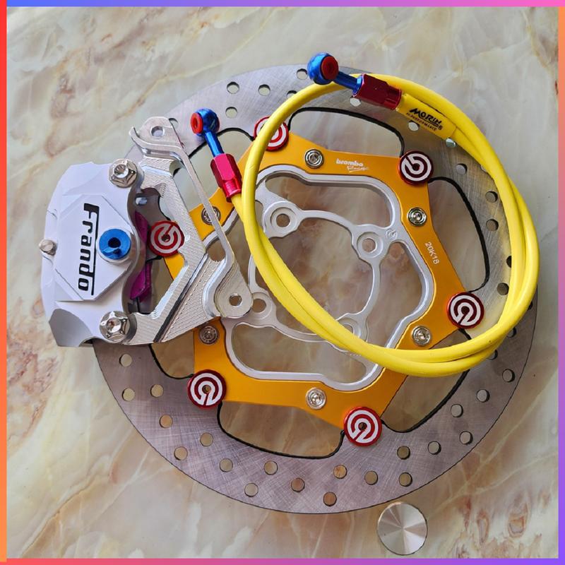 Combo 4 Món - Heo 2Pis Frando Kèm Pát CNC Đi Đĩa Bremb@ 267mm + 2 Ốc Salaya & Dây Dầu Morin