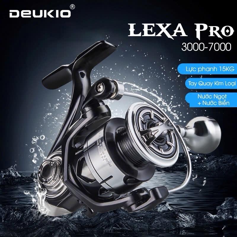 Máy câu cao cấp Deukio LEXA PRO tay quay kim loại câu cả nước mặn và nước ngọt