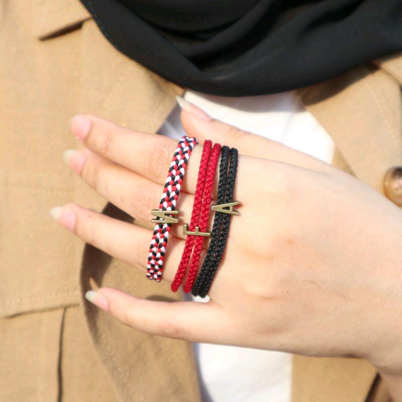 Gelang Nama Inisial Huruf Sliding Polyester Cocok Untuk Couple 0