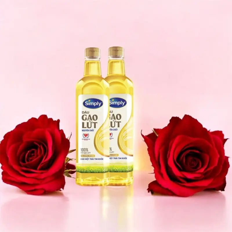 Combo 2 chai dầu ăn Simply Gạo Lứt - Sản phẩm chính hãng\TRI ÂN lễ Tình Nhân 1402