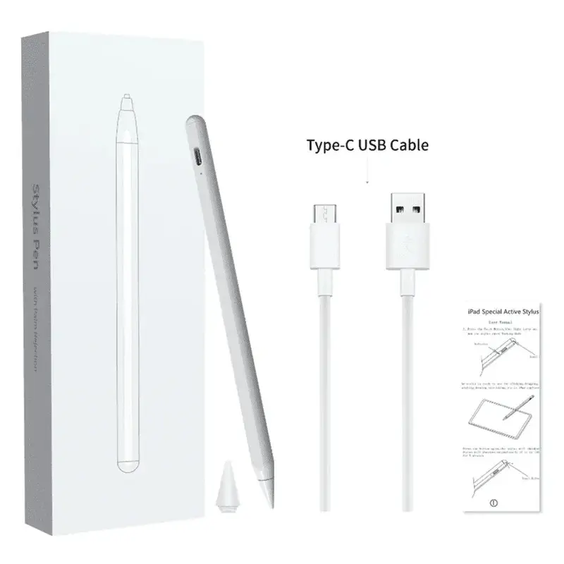 Rechargeable Smart Stylus Pen, Palm Rejection, Compatible with Phone Computer Tablet Device Digital