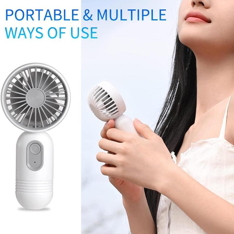 Portable Handheld Fan, USB Rechargeable Fan with 3 Speed Modes, Mini Electric Fan for Outdoor Travel Camping 2