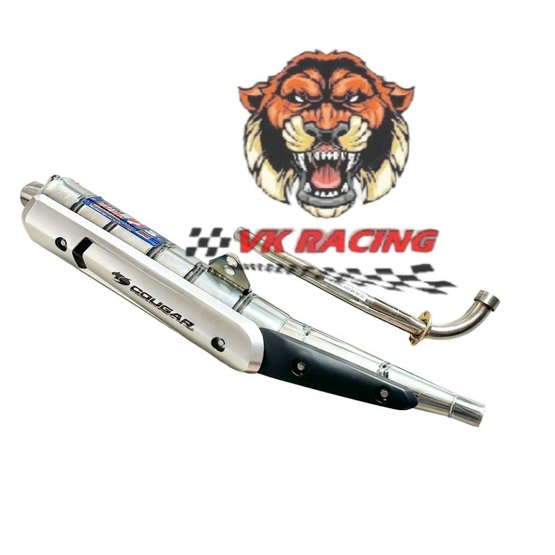 Pô uma trắng sọc đen móc đích inox tặng ốp pô spark wave - dream - citi - sirius - jupiter - wave s110 - ex135 - ex150