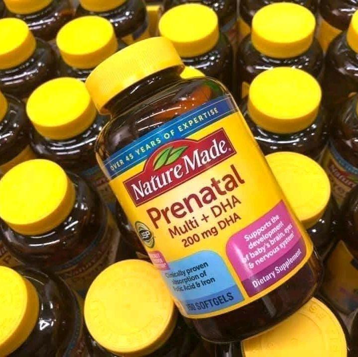 Viên uống tổng hợp Nature Made Prenatal Folic Acid + DHA Mỹ (150v) - DATE 2026 5