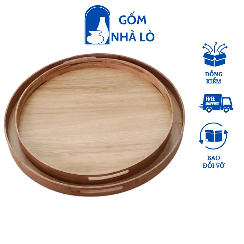Khay gỗ tròn đựng đồ thờ, mâm gỗ đựng bộ hoa mặt trời, khay mây đựng đồ thờ Decor, khay tre đựng mứt tết, khay tre đựng đồ thắp hương Gốm Nhà Lò 0