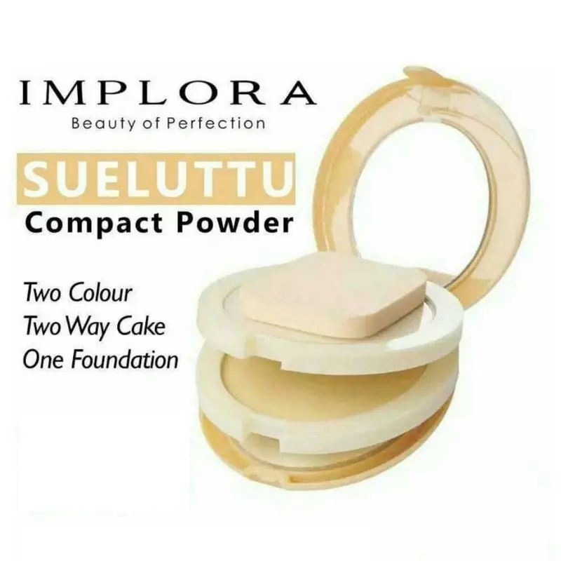 Implora Compact Powder Sueluttu Compact Powder Two Color Two Way Cake One Foundation Bedak Implora Sueluttu Best Seller 6
