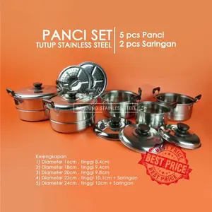 Panci set panci sup kukus stainless steel steamer soup pot murah