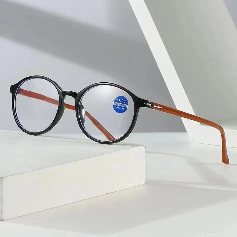 Square Round Frame Anti-blue Light Reading Glasses Ultralight  Hyperopia Eyeglasses Diopter Resin Uv
