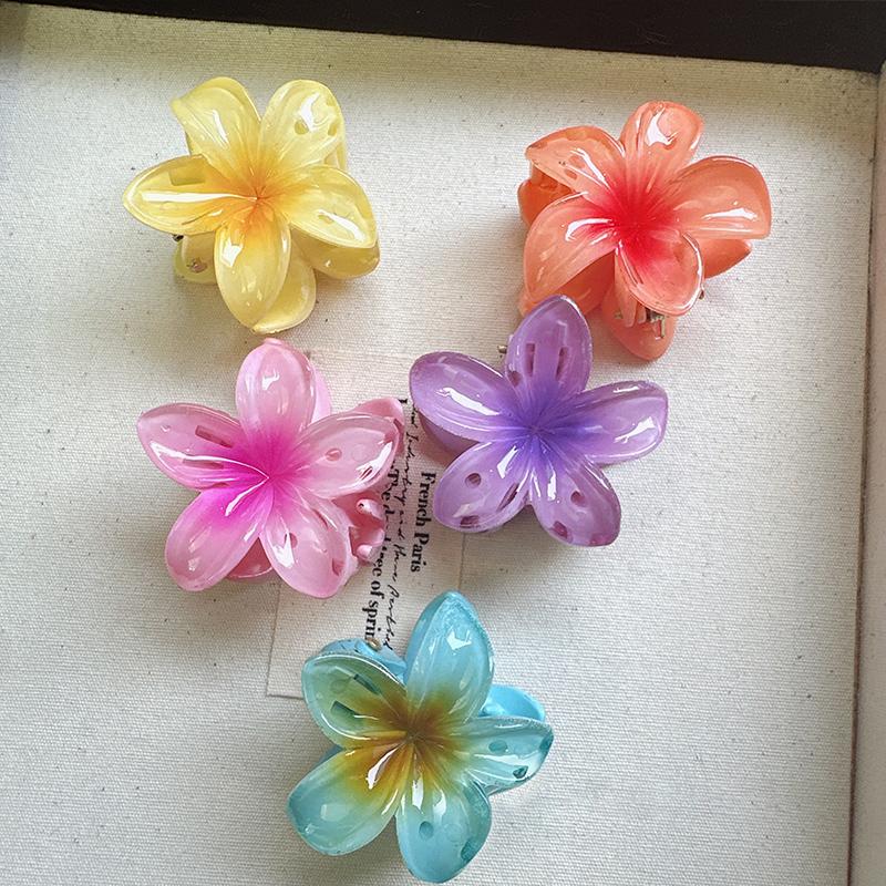 Trứng Hoa Hair Clip Cao Horsetail Hair Clip Đối với phụ nữ Hoa Hair Clip 5