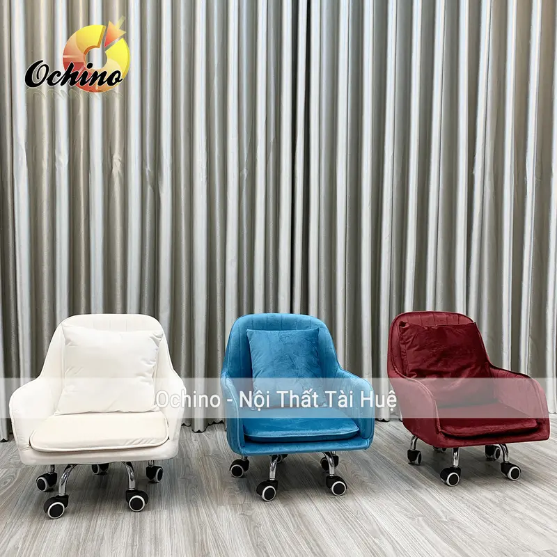 Ghế Bệt Ngồi Làm Nail, Đóng Hàng Có Bánh Xe Di Chuyển Tiện Lợi Mẫu Vân Sò Dày Dặn (Ảnh Thật) 6