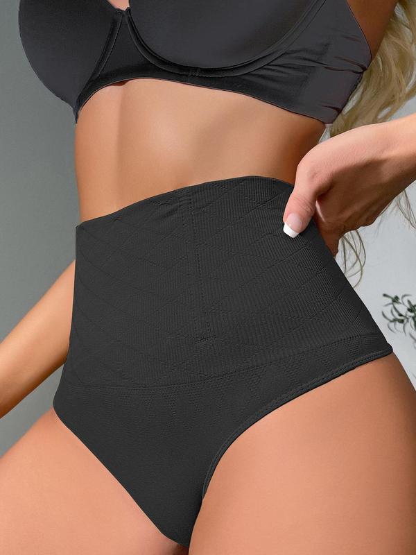 Women's 2pcs Solid High Waist Shapewear Panty, Tummy Control Butt Lifting Shaper, Comfort Soft High Stretch Shapewear Bottoms for Daily Wear 2
