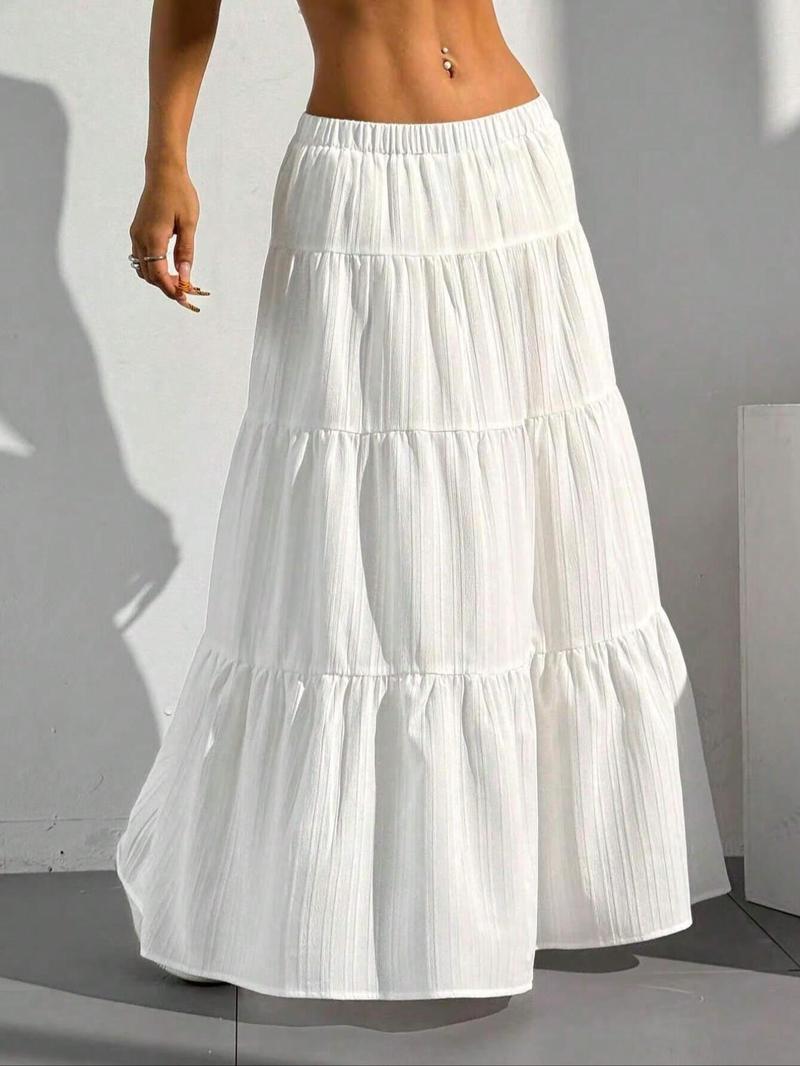 Product Introduction of Women's Solid Color Skirt, Casual Fashionable Long Skirt for Daily Wear, Ladies Bottoms for All Seasons 3