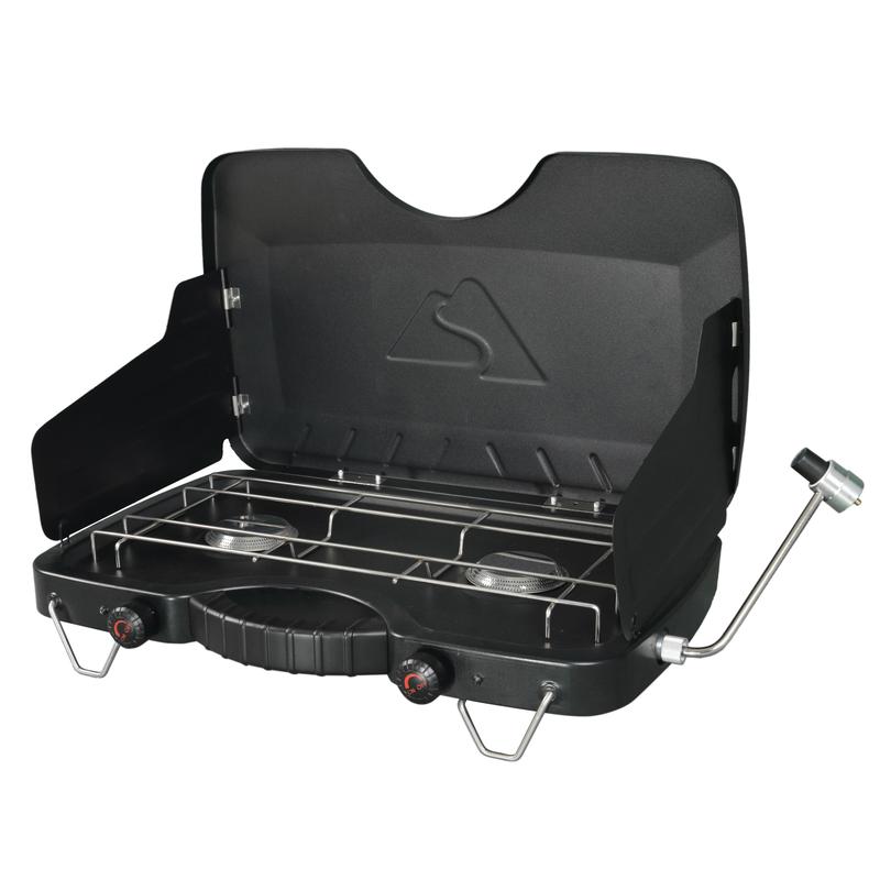 TikTok Shop: 2 Burner Propane Gas Camping Stove, GCT2208W, Black