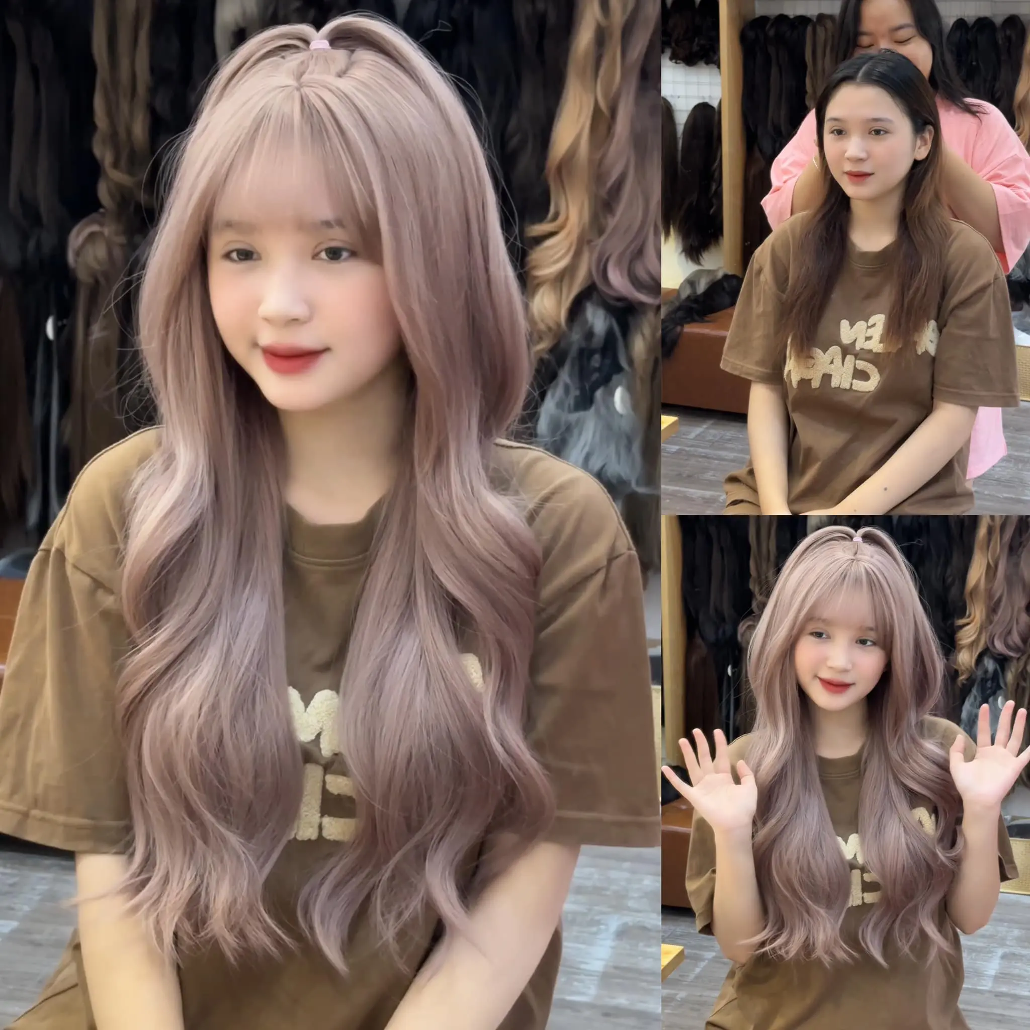 DJ- 19 tóc giả nguyên đầu xoăn lơi dài 65cm by Tóc giả Dung Ji Wig <Ngôi ZicZac Vip>