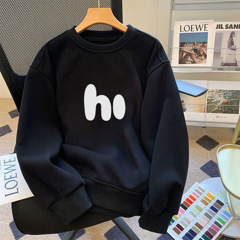 Product Introduction of Trendy Simple Hoodless Crewneck Sweatshirt for Men and Women, Autumn Winter 2023 New Fleece American Style Ins Versatile Top Boy 15