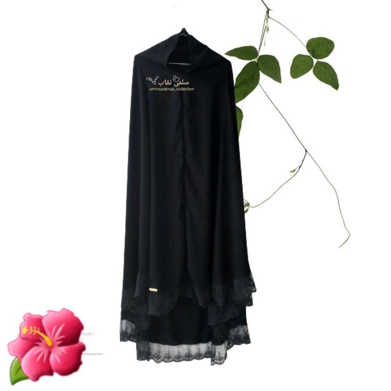Khimar Renda tile  Oval jumbo jetblack 4