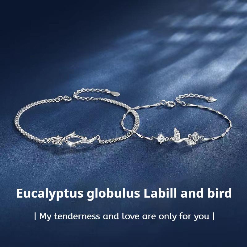 Gelang couple Eucalyptus biru Gelang Pasangan gelang fashion gelang pria wanita adjustable Gelang couple Eucalyptus biru Gelang Pasangan gelang fashion gelang pria wanita adjustable