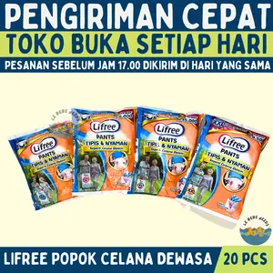 Lifree Popok Celana Dewasa Renceng 20pcs- Ukuran M L XL XXL 20 pcs - Popok Orang Tua