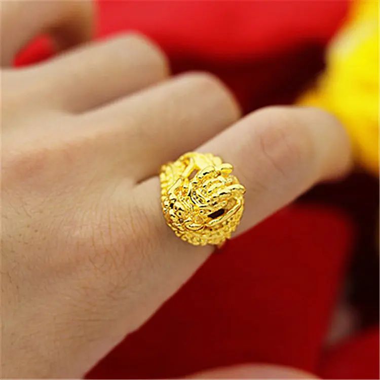 CINCIN UKIR NAGA RING LAPIS EMAS 24K - ANTI KARAT - ANTI LUNTUR 3