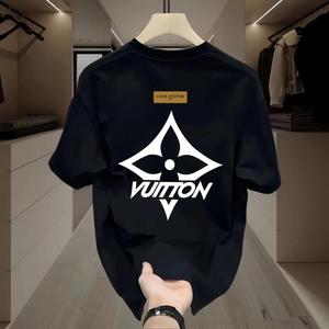 The new trendy brand high-end casual pop short-sleeved men's summer personality fashion print versatile T-shirt