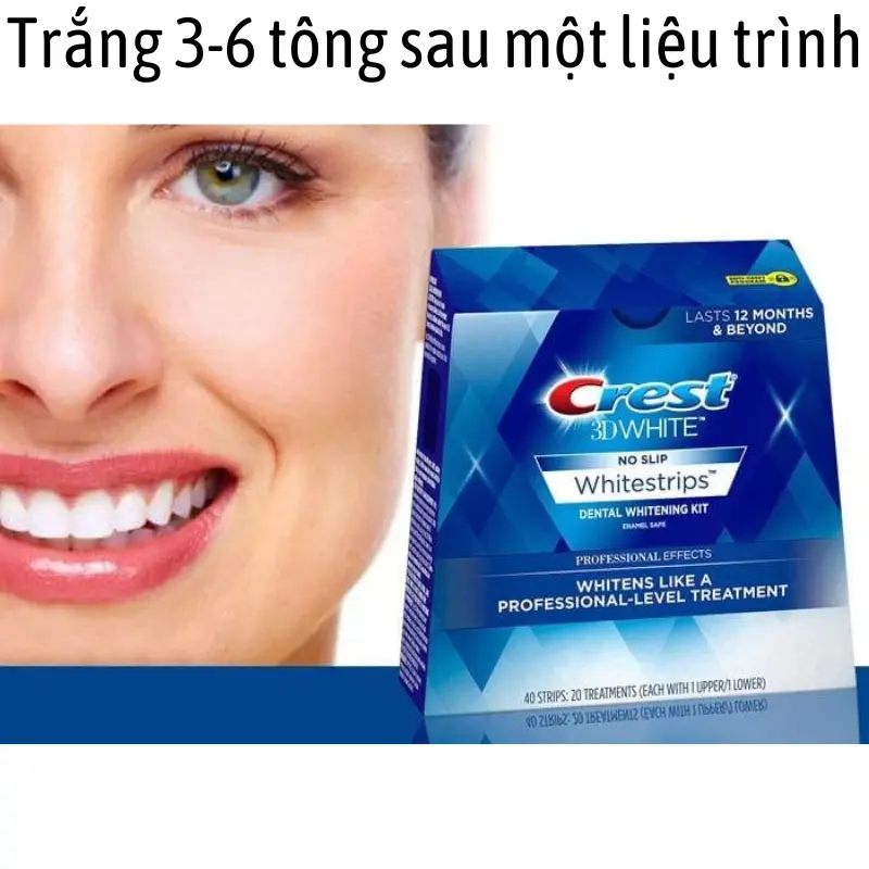 Miếng dán trắng răng Crest trắng nhanh không gây ê buốt phù hợp với mọi men răng [Giá 1 Gói] 2