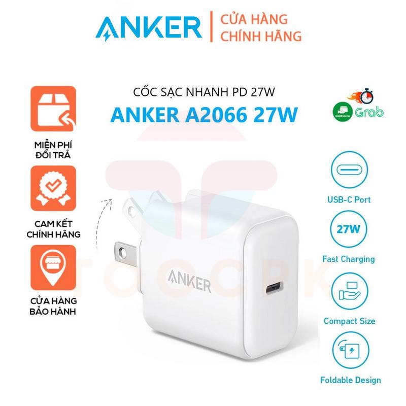Cốc sạc Anker PD 27W Sạc nhanh USB C - Anker A2066 Anker A2347 Hỗ trợ sạc nhanh…