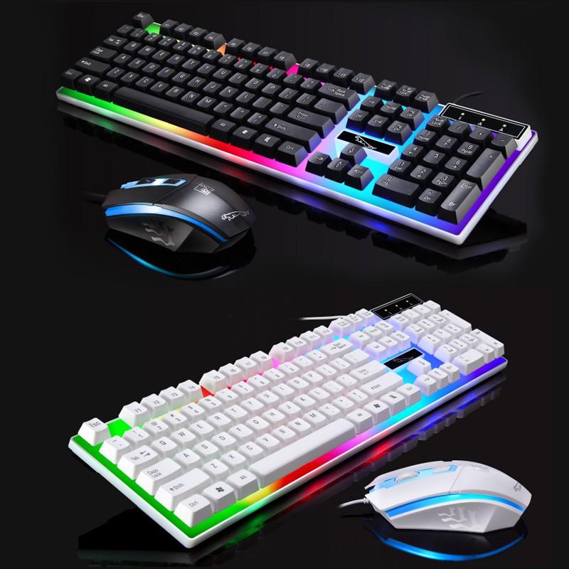 Bàn phím giả cơ gaming G21 kèm chuột có dây với đèn Led 7 màu chuyên dùng cho máy tính PC và Laptop