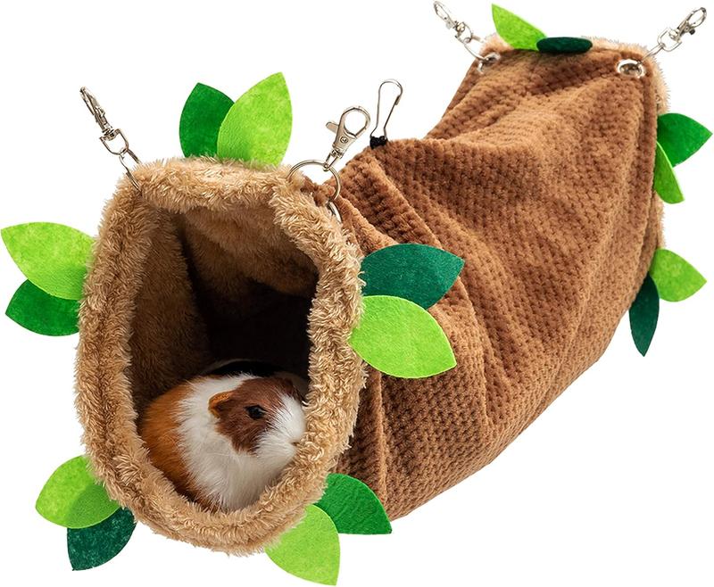 TikTok Shop Guinea Pig Tunnel Hammock Soft Fleece Rat Hammock Hideout for Hamster Ferret Chinchilla Hedgehog Squirrel Small Swing Pet Hammock House Habitat Cage Accessories for Playing Sleeping