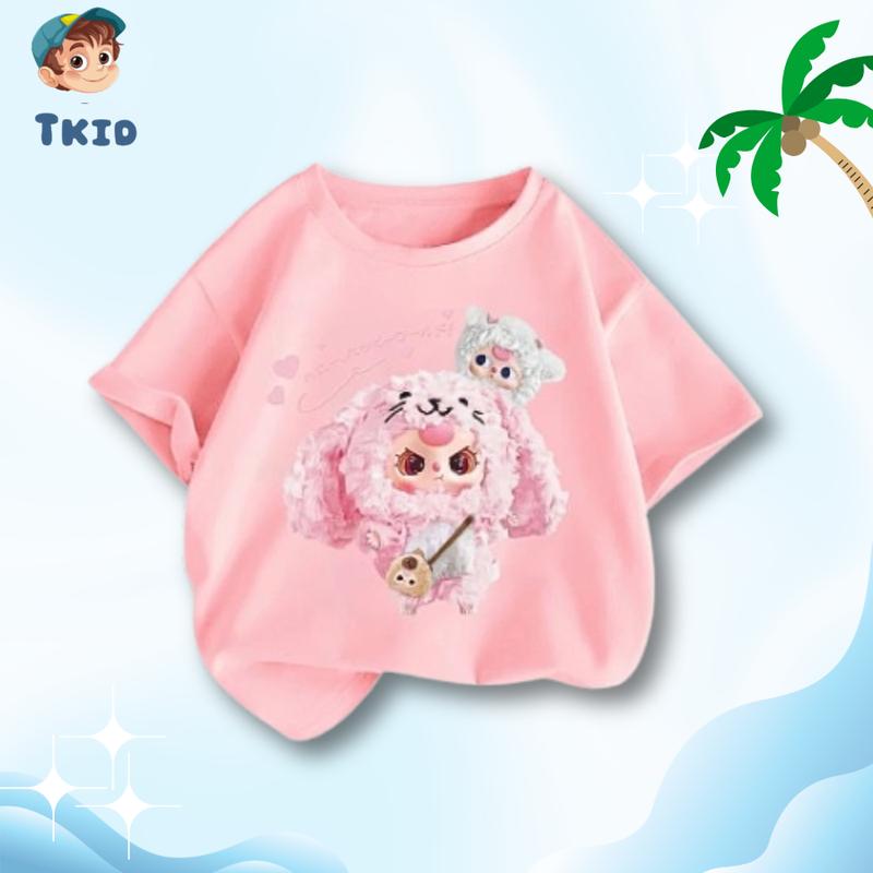 Áo Thun Bé Gái Ngắn Tay TKID STORE Áo Phông Cho Bé In Hình Baby Three Dễ Thương Siêu Hot 2