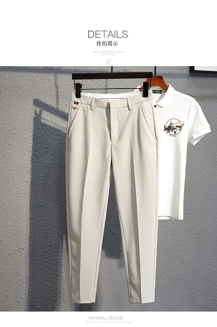 Product Introduction of Men's Slim Fit Black Pants - Korean Style Casual Trousers | Summer Thin Stretch Ankle Length Dress Pants for Men (Trendy Office/Streetwear) 8