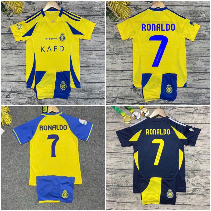 Áo Bóng Đá Áo Đá Banh Trẻ Em CLB Al Narrs In Ronaldo - Vải Mè Thái Cao Cấp