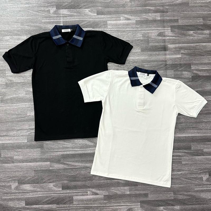 Áo thun cổ trụ nam nữ mẫu trơn, phối cổ dệt xanh mẫu mới siêu đẹp, chất cotton co giãn thoải mái Menswear Top  Có Cổ Polo Shirt