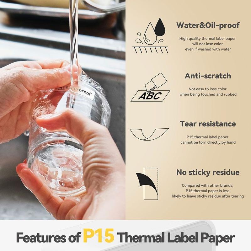 Product Introduction of KAIPANGSHANGMAO Sticky Label Paper Thermal Paper Cable Label Wire Identification Tag Sticker Supermarket Printer Network Cord Marking Sticker Multi-Purpose Waterproof Thermal Label Paper For D110 D101 D11 Pinter 11