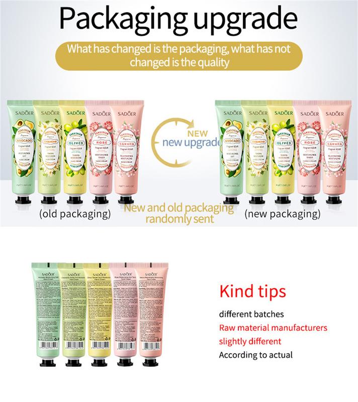 Product Introduction of SADOER 30g Moisturizing Hand Cream Anti-cracking Wrinkle Removal Whitening Nourishing Hand Care 17
