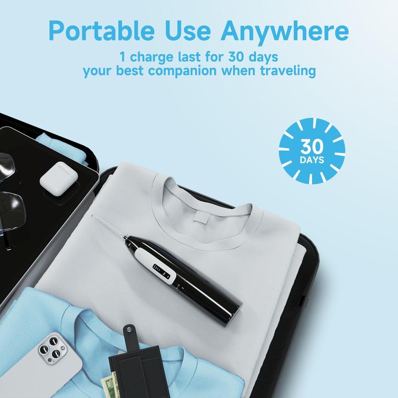 Water Flosser, 1 Count Rechargeable Oral Irrigator with Nozzles, Waterproof Dental Irrigator, Oral Care Tool for Home & Travel 5