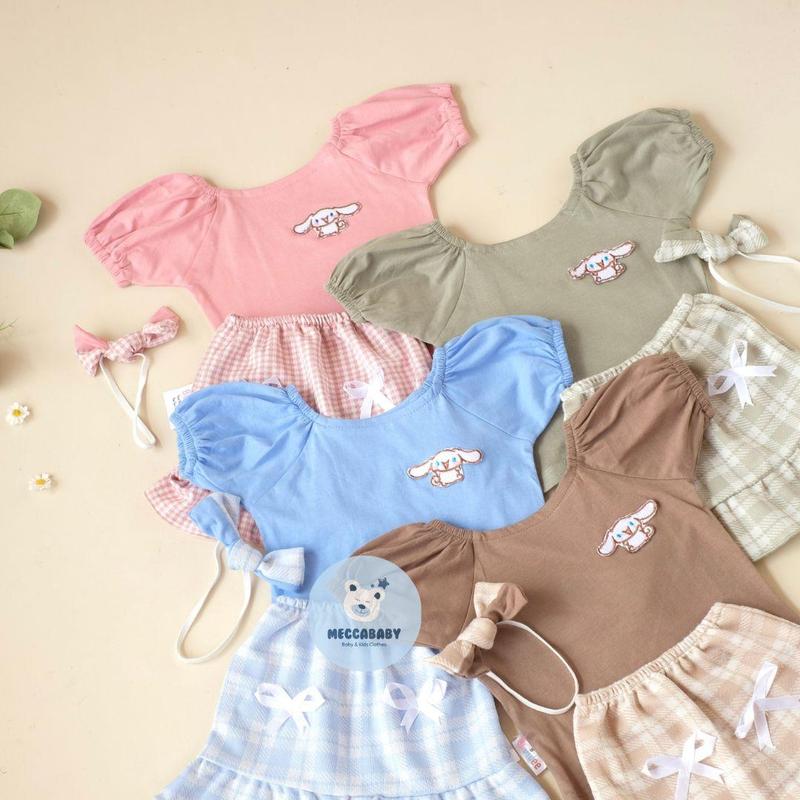 PROMO 4.4 Meccababy  Setelan Rok Anak perempuan bayi lucu free headband/Setelan bayi lucu bbb cinamoro 2