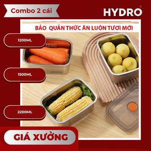 Combo 3 Hộp Đựng Thực Phẩm Bằng Inox Có Nắp Đậy, Khay Đựng Đồ Để Tủ Lạnh Ngăn Mùi Bảo Quản Đồ Ăn