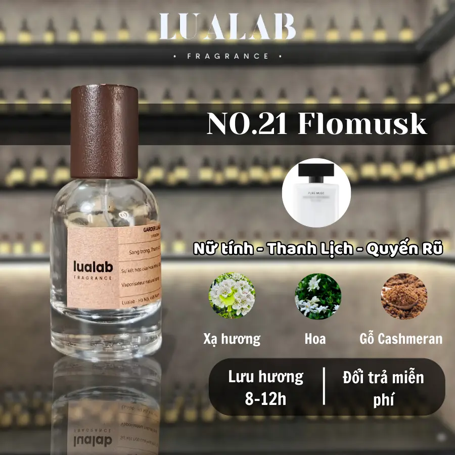 Nước hoa nữ Lualab For Her Pure Musc 30ml phong cách Quyến rũ Thanh lịch Nữ tính NO.21