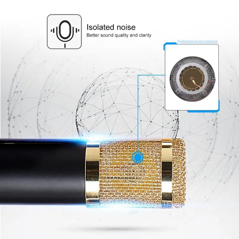 PAKET RECORDING LENGKAP Microphone Mic Condenser BM 800 Stand Mic Soundcard + V8 Set 3