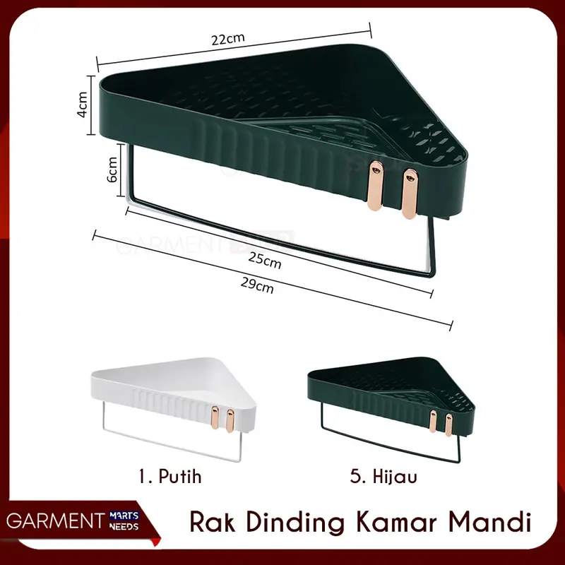 Rak Kamar Mandi Gantungan Sudut Sabun Sampo Odol Tanpa Bor Toilet Handuk Bumbu Tempel Serbaguna Dapur 6