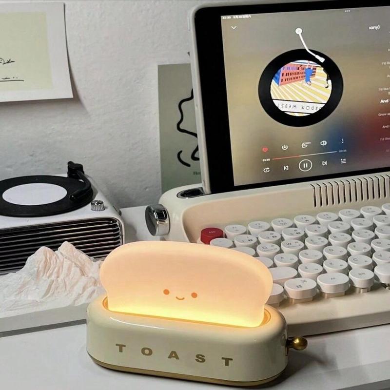 Creative Bread Design Night Light, USB Rechargeable LED Night Lamp, Bedside Desk Light For Bedroom, Dimmable Table Light For Living Room & Home Decor, Gadgets for the Home, Men's Gadgets 9