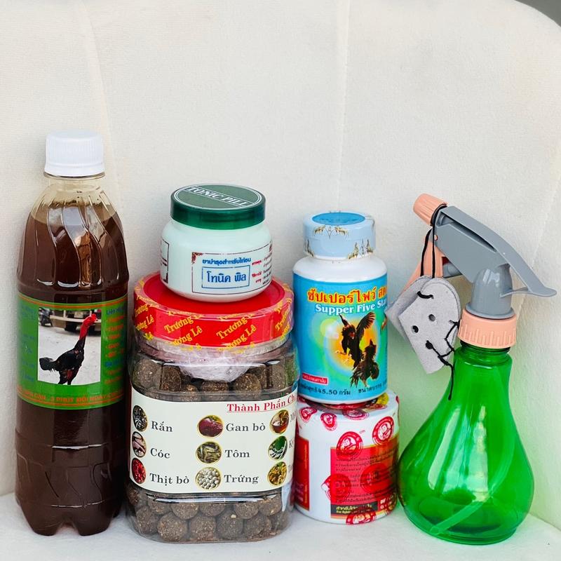  Combo Gà Chiến Tăng Gân Kích Lực Phục Hồi Mồi Cóc To Chai Om Giúp Gà Sung Căng Đỏ Khoẻ Ngày Dùng 1 Lần 