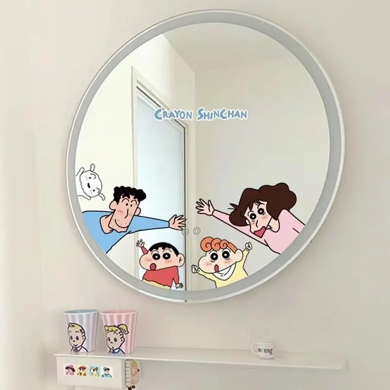 Hình Dán Đồ Trang Trí Gương Phòng Ngủ Bút Chì Màu Shin-chan, Miếng Dán Dễ Thương, Chống Thấm Nước, Thích Hợp Cho Cửa Kính, Bộ Sưu Tập Năm 2025, Bao Gồm 23.000 Người Dùng 5
