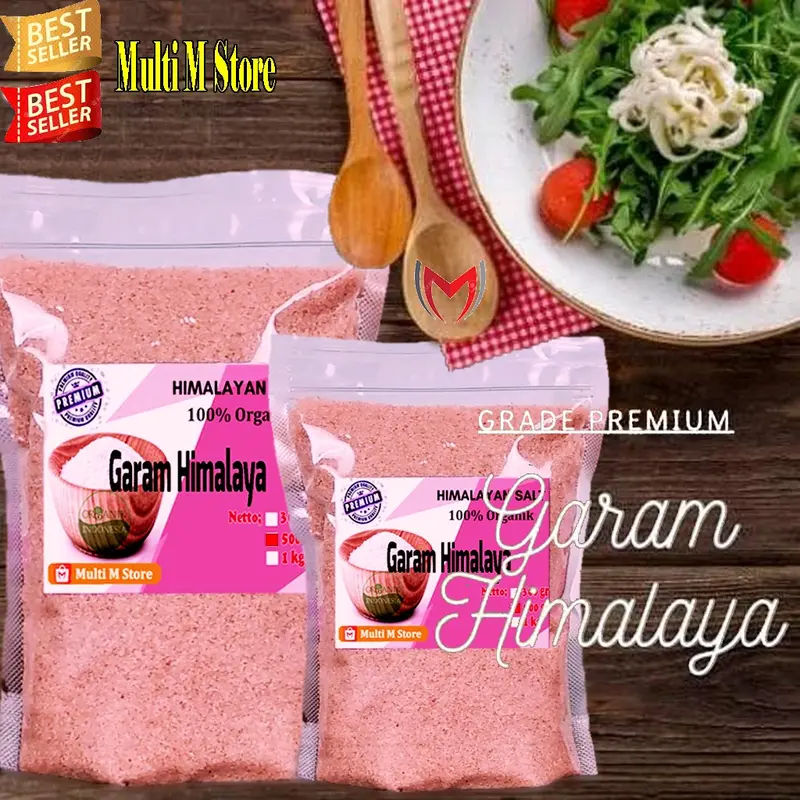 500 Gram Garam Himalaya Kualitas Pilihan| Produk Original | Himalayan Pink Salt Fine 1