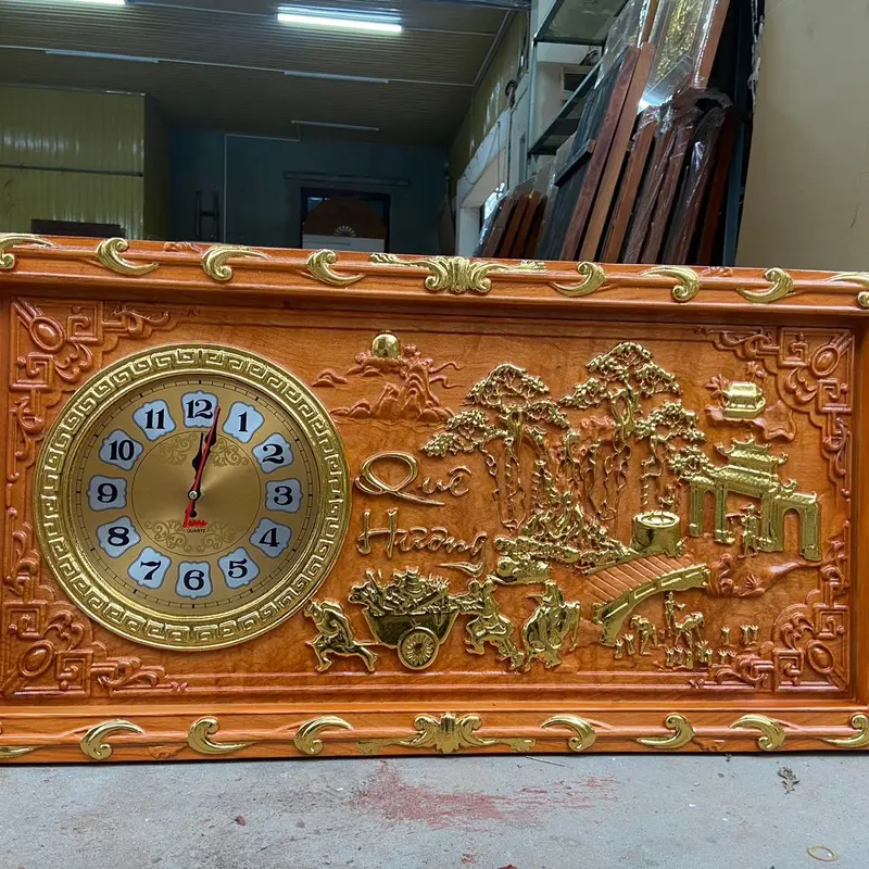 Đồng hồ treo tường gỗ gõ đỏ cao cấp 3