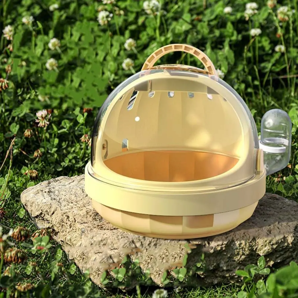 Lightweight Water Bottle Small Animal Carrier Cage Safe Door Lock Large Cover Hamster Carry Box Portable Transparent Design Small Pet Carrier Home
