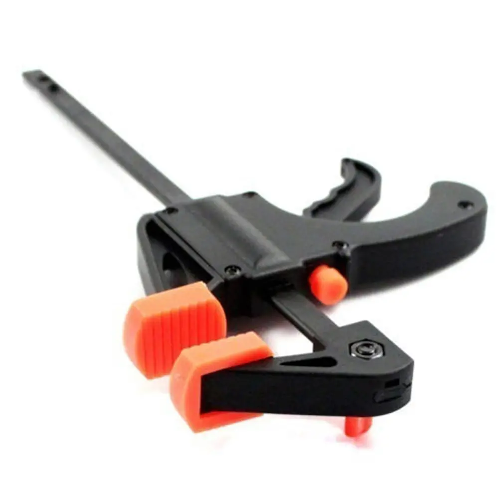 unerllyth_ 4inches Woodworking Bar F Clamp Grip Ratchet Release Squeeze DIY Hand Gadget