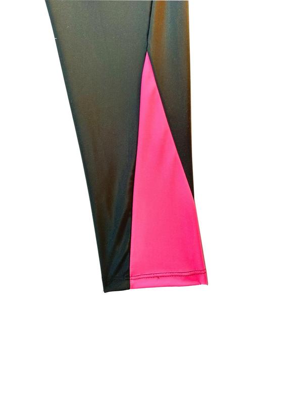 【Plus Size】 Colorblock Zipper Mock Neck Peplum Top & Skinny Pants Swimsuit Set, Sporty Tight FIt Long Sleeve Swim Top & Swim Leggings, Women's Spring & Fall Swimwear, Activewear 4